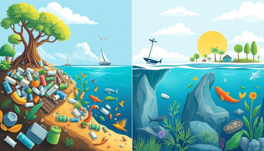 Ilustrasi dampak positif dari penerapan contoh zero waste pada lingkungan