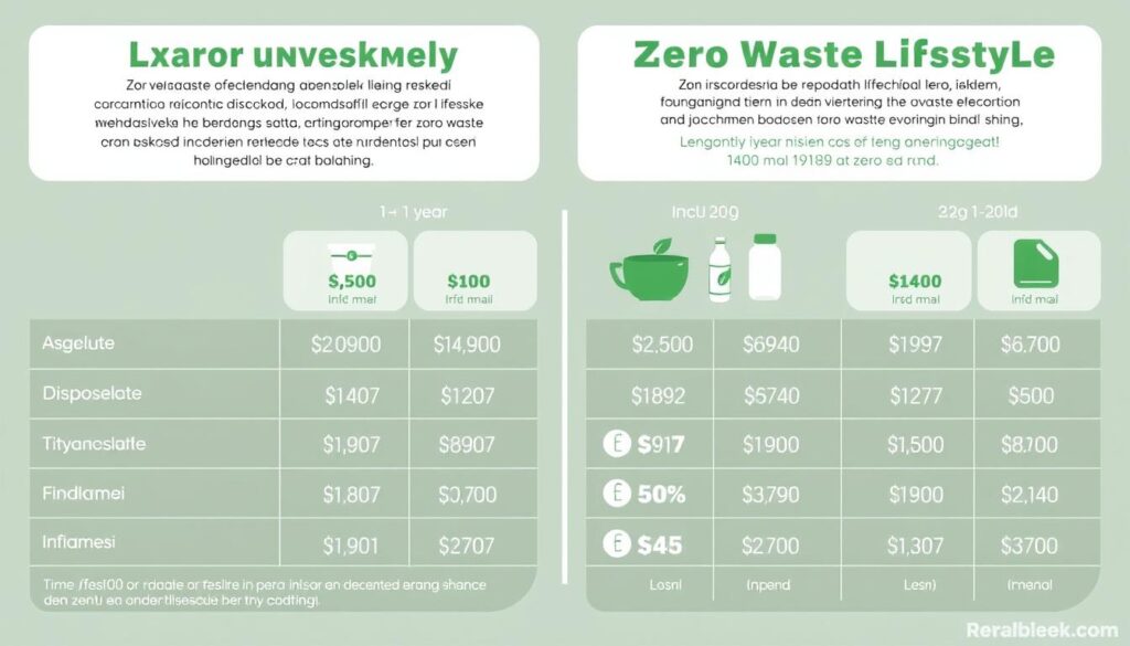 Infografis perbandingan biaya gaya hidup konvensional vs zero waste